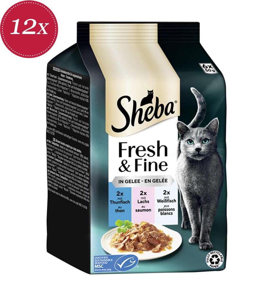 12x Multipack thon, saumon & poisson blanc en gelée MSC - 6 x 50 g