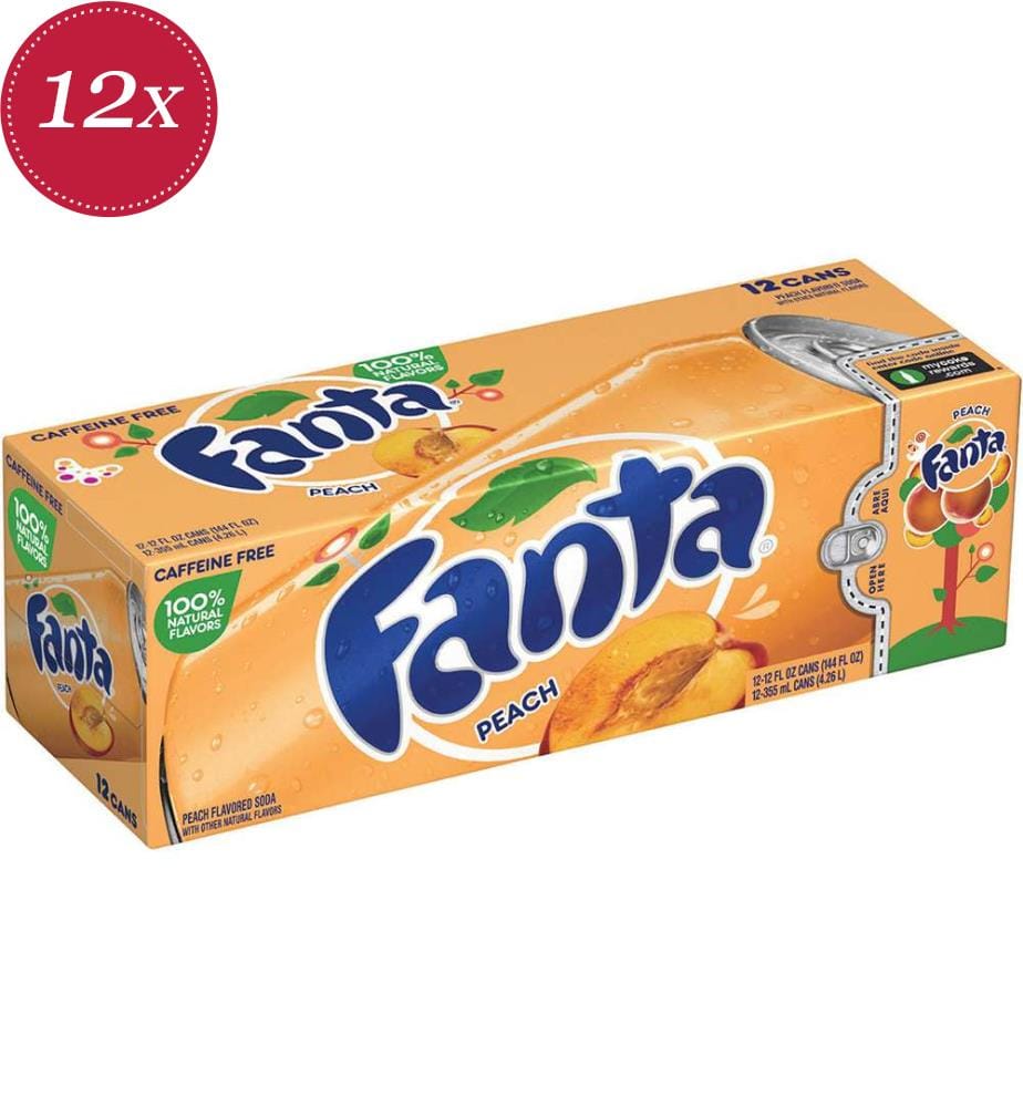 12x USA Fanta Peach / Pêche - Canette de 355ml