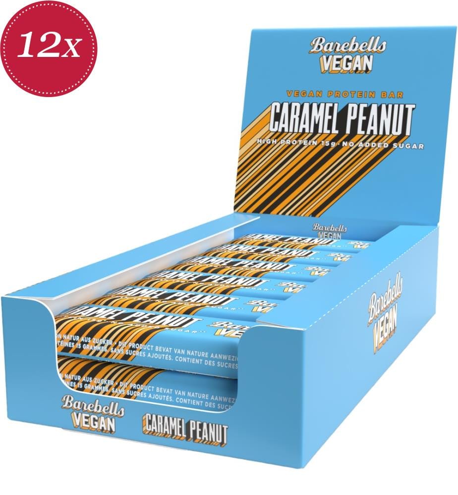 Barres protéinées vegan caramel & cacahuète - 12 x 55 g
