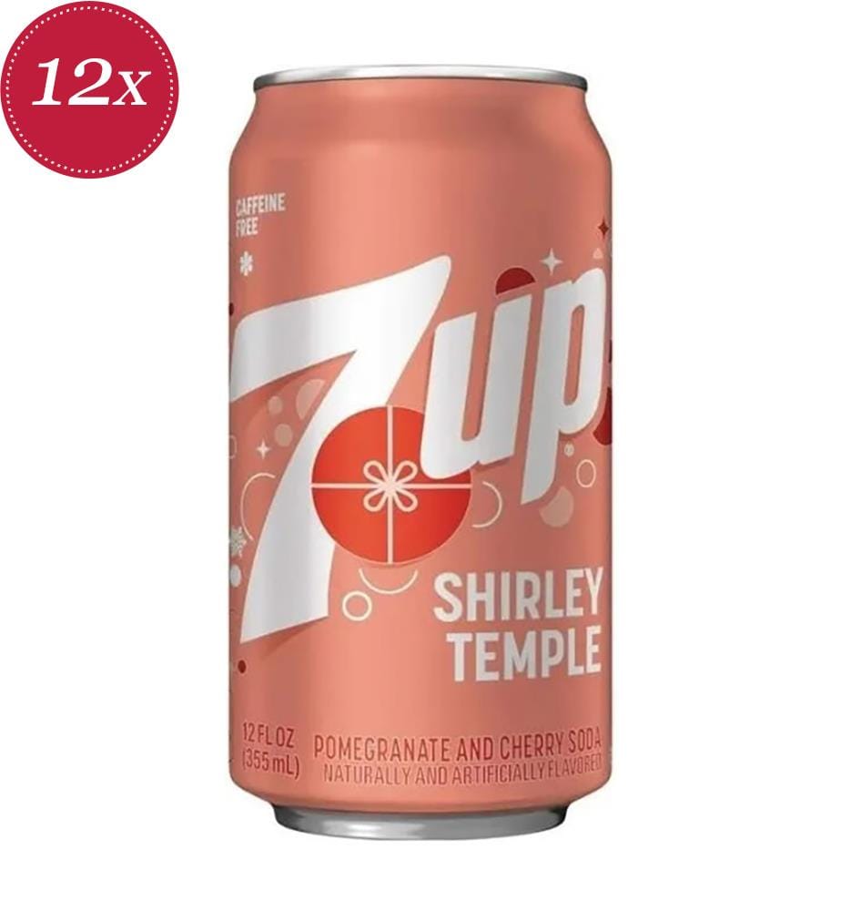 Lot de 12 USA 7Up Shirley Temple - 355ml - ohne Landessprache Sticker