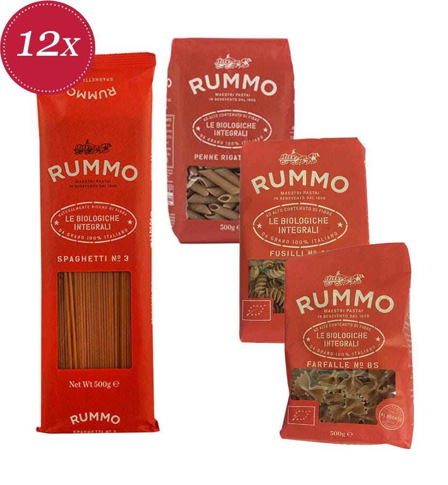 Rummo Pasta-Beutel-Set (3 x Spaghetti, 3 x Farfalle, 3 x Fusilli, 3 x Penne) - 12 x 500 g
