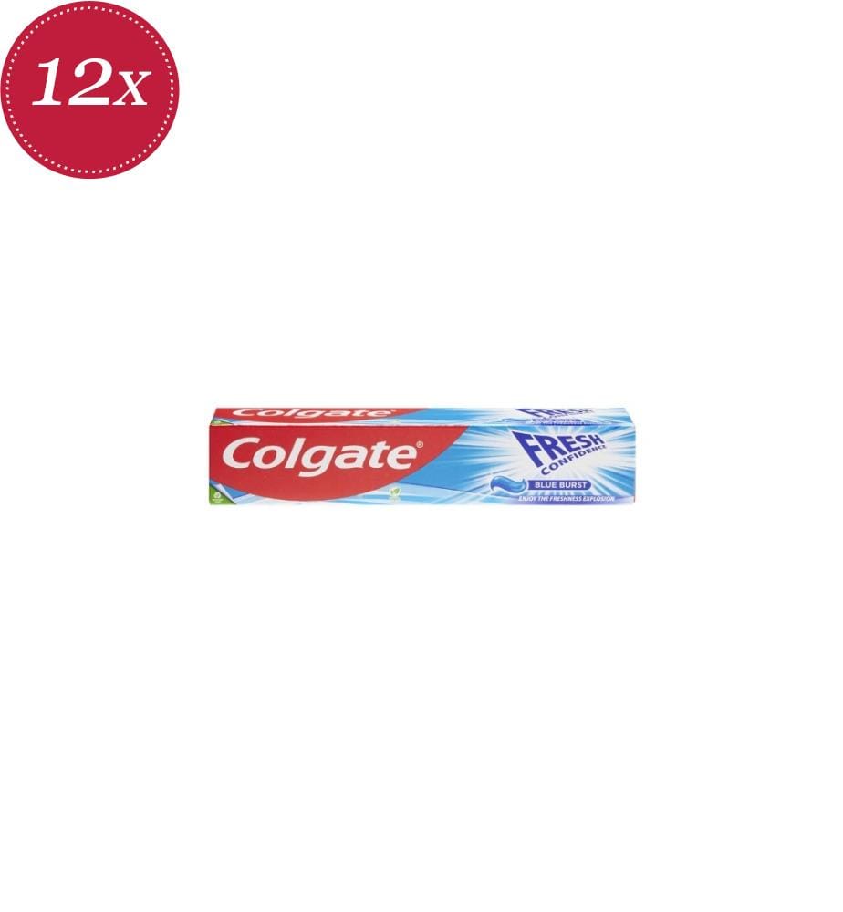 12 tubetti di dentifricio per adulti da 75 ml “Fresh Confidence” – “Blue Burst”
