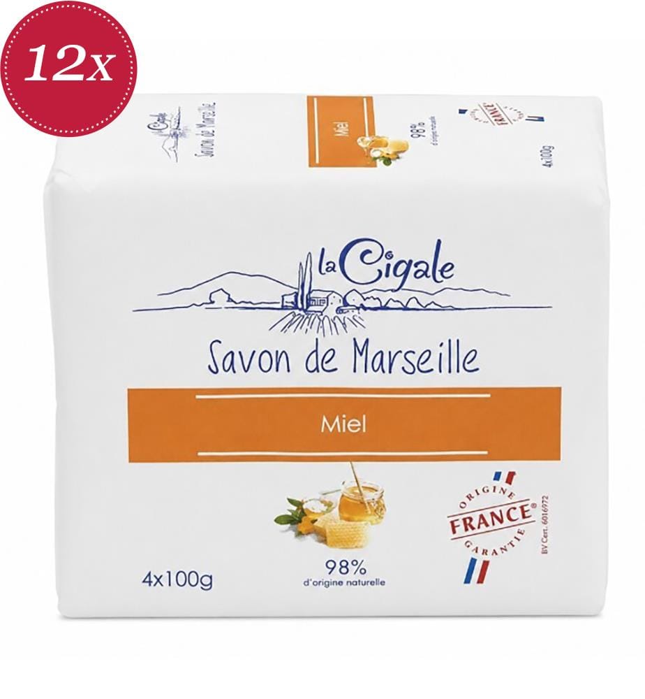 12 Stück feste Seife 4 × 100 g Marseille – Honig