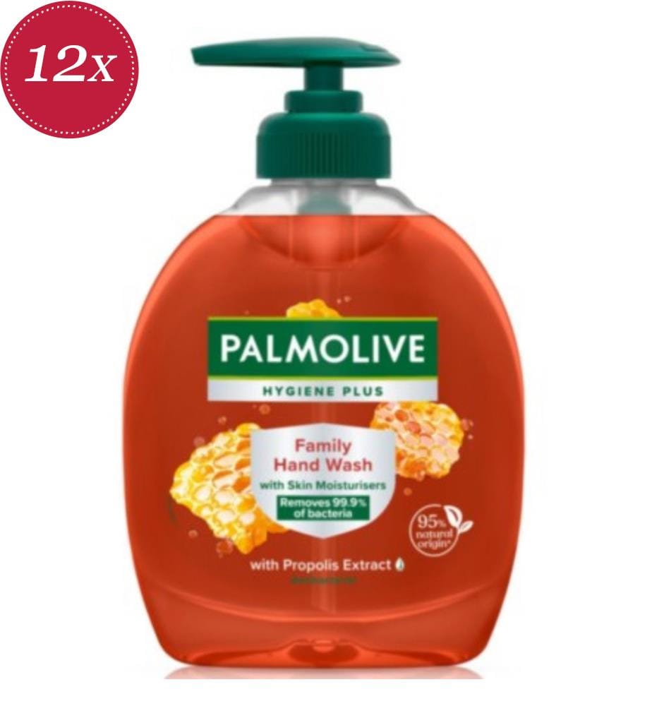 12-pack of 300-ml liquid soap with pump – Hygiene Plus antibacterial – Honey