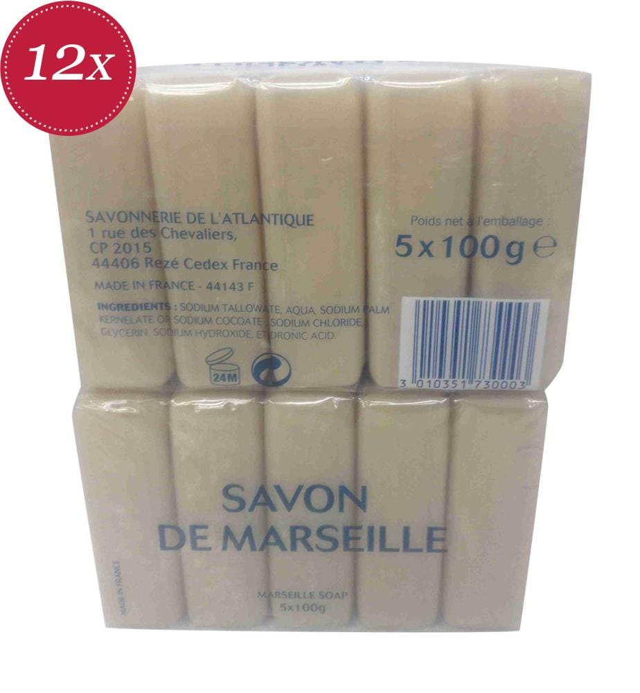 12 bars of Marseille soap, each 5 × 100 g