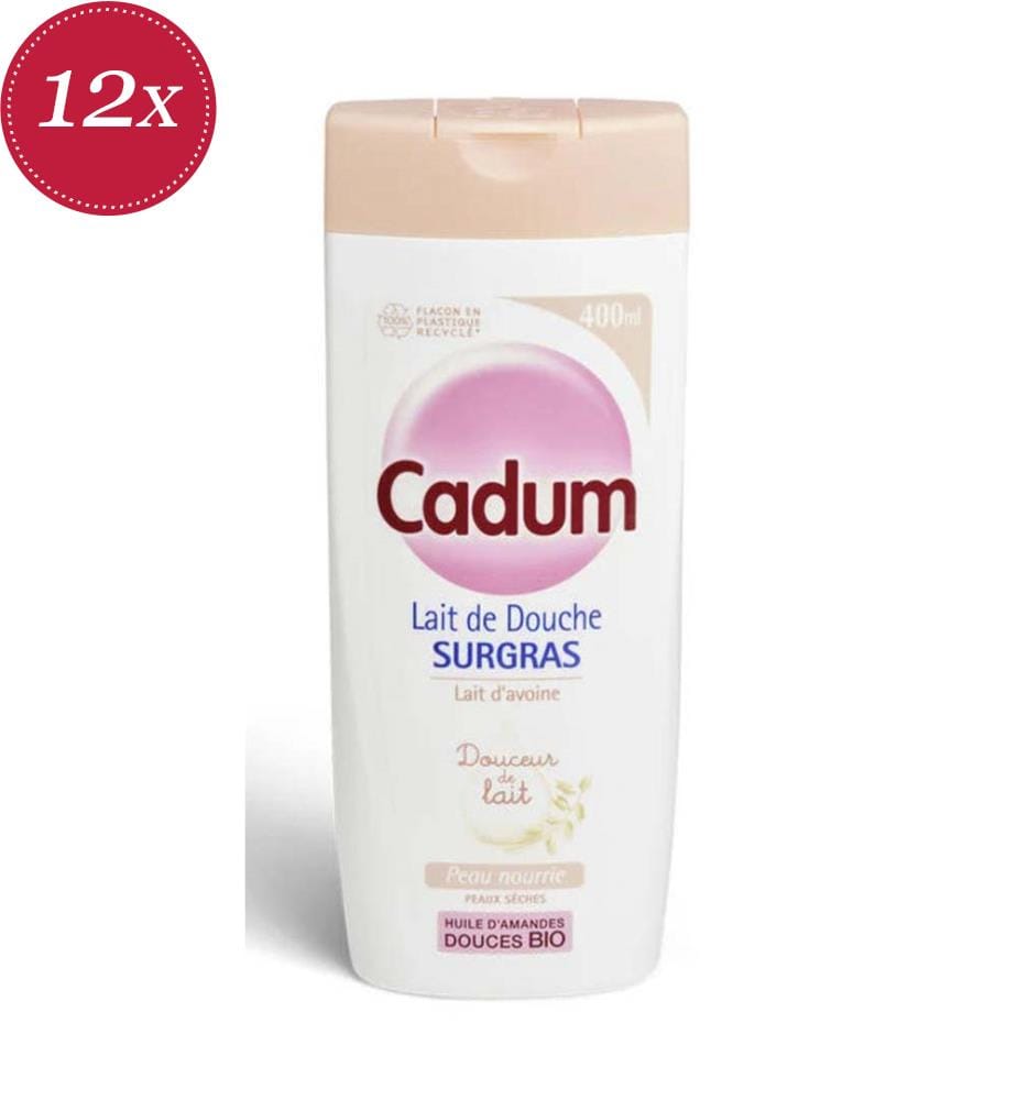 12er-Pack Cadum rückfettende Duschcremes mit Hafermilch & sanfter Milch - 400 ml