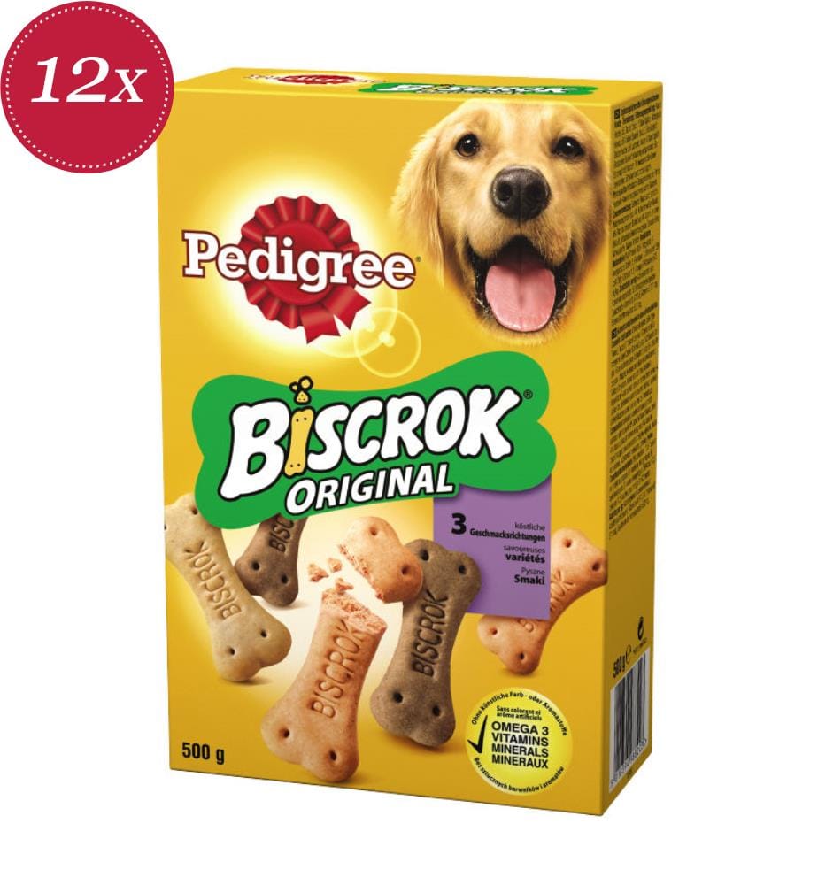 12 confezioni di Pedigree Multi Biscrok - 500 g