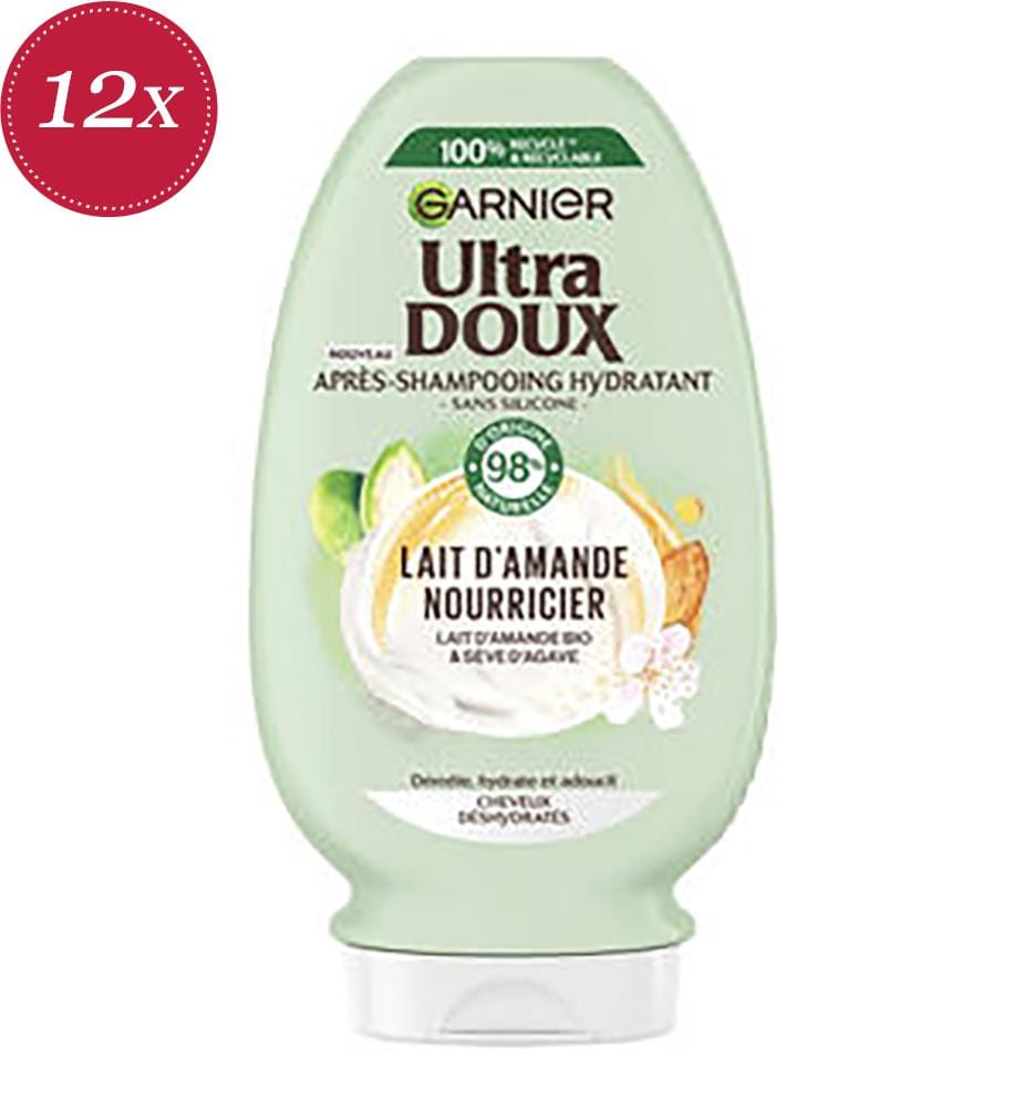 Lot de 12 Ultra Doux Après-Shampooing Hydratant - Lait D'Amande Nourricier - 200 ml