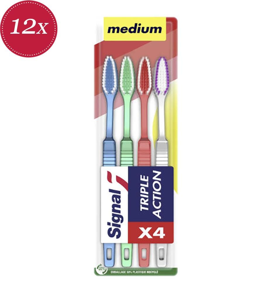 12er-Pack Triple Action Medium Zahnbürste - Mehrfarbig