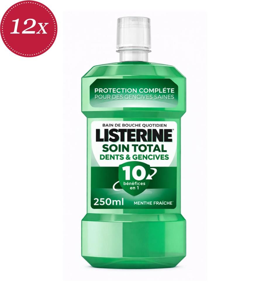 Lot De 12 Bain De Bouche Dents Et Gencives Menthe - 250 Ml