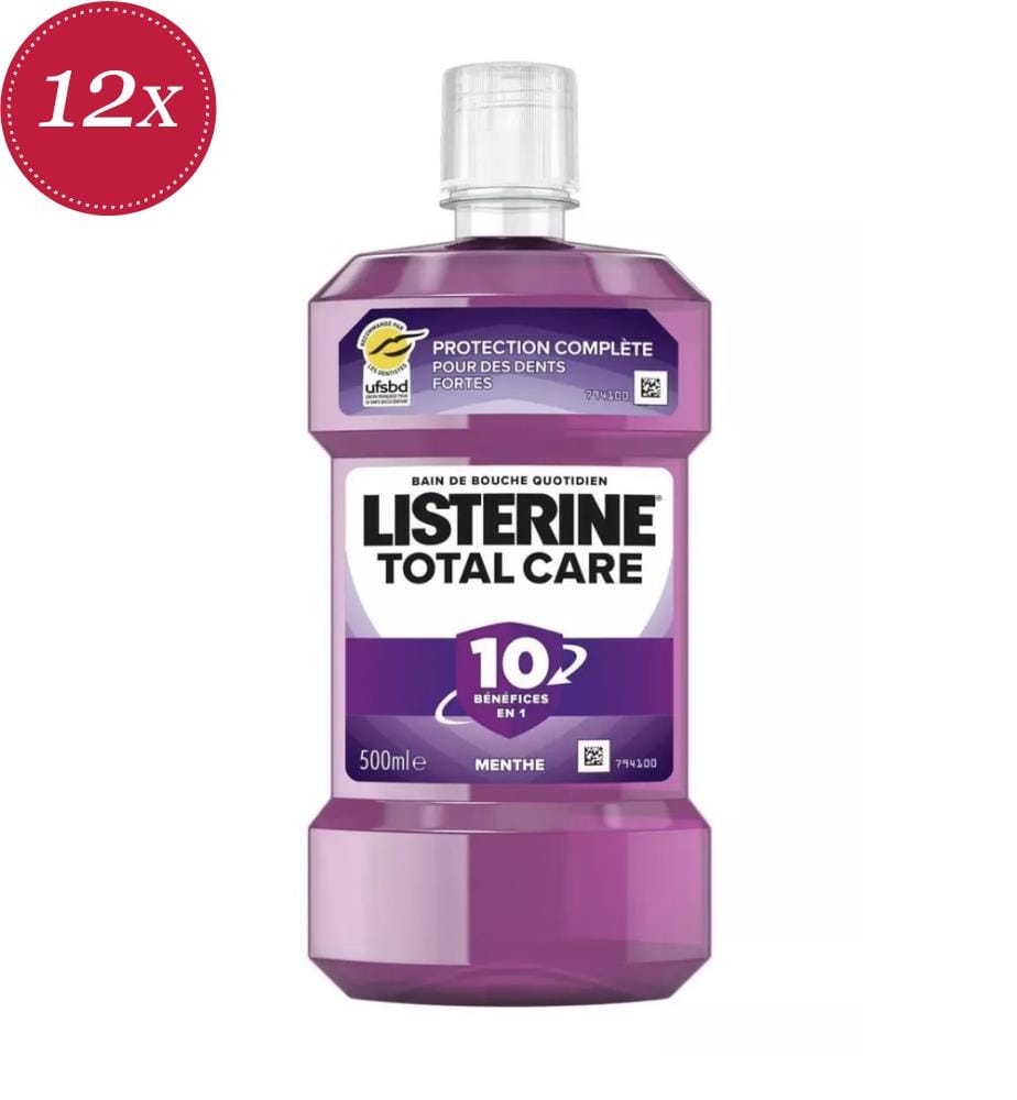 Lot de 12 bains de bouche Total Care 10-en-1 - 500 ml