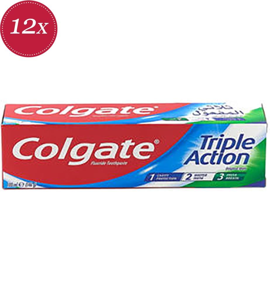 Lot de 12 Dentifrice Triple Action Menthe 100ml