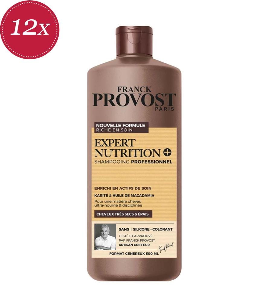 Lot de 12 Shampooings Expert Nutrition Épais Karité et Huile de Macadamia - 500 ml