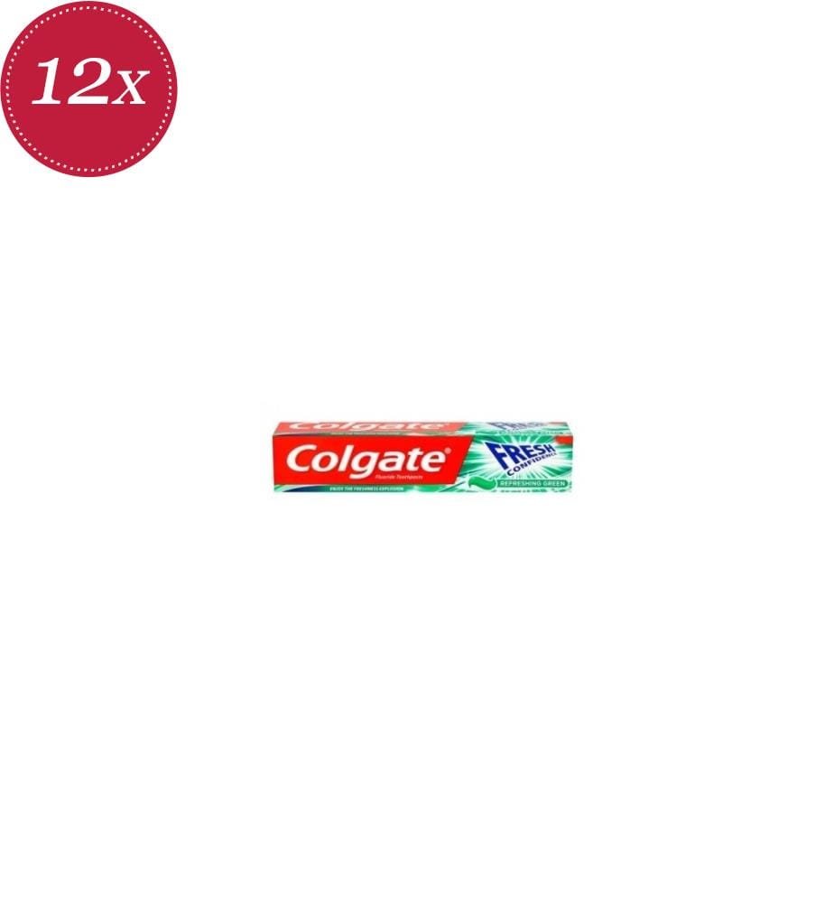 12 tubetti di dentifricio per adulti da 75 ml Confidence – Explosion Of Freshness – Verde