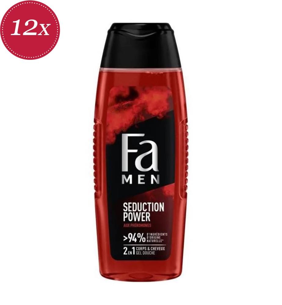 12x Duschgel 250 ml für Männer – 2-in-1 – Seduction Power