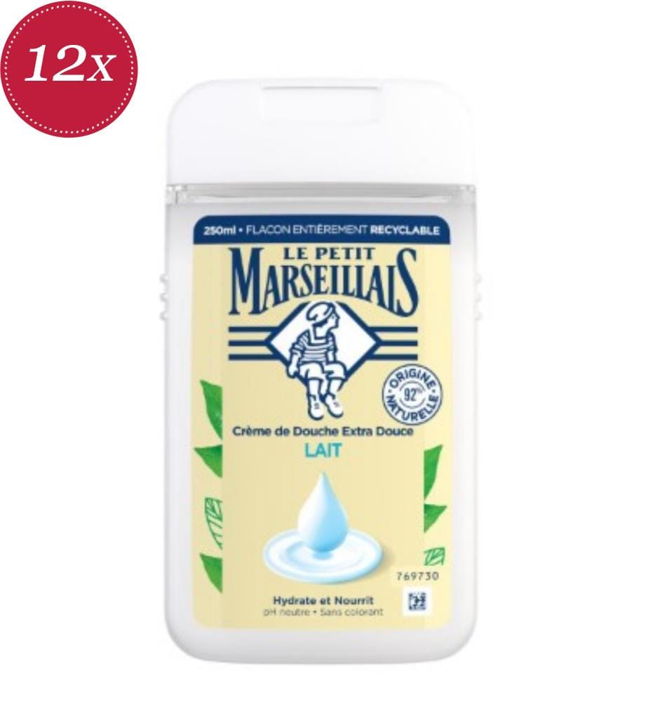 12x Duschgel 250 ml, besonders mild – Milch