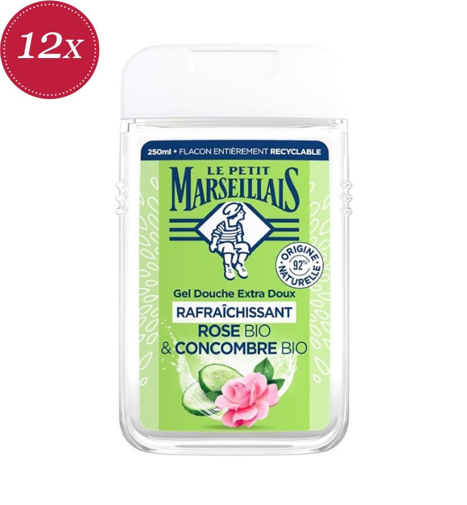 12x Duschgel 250 ml Bio-Rose & Bio-Gurke