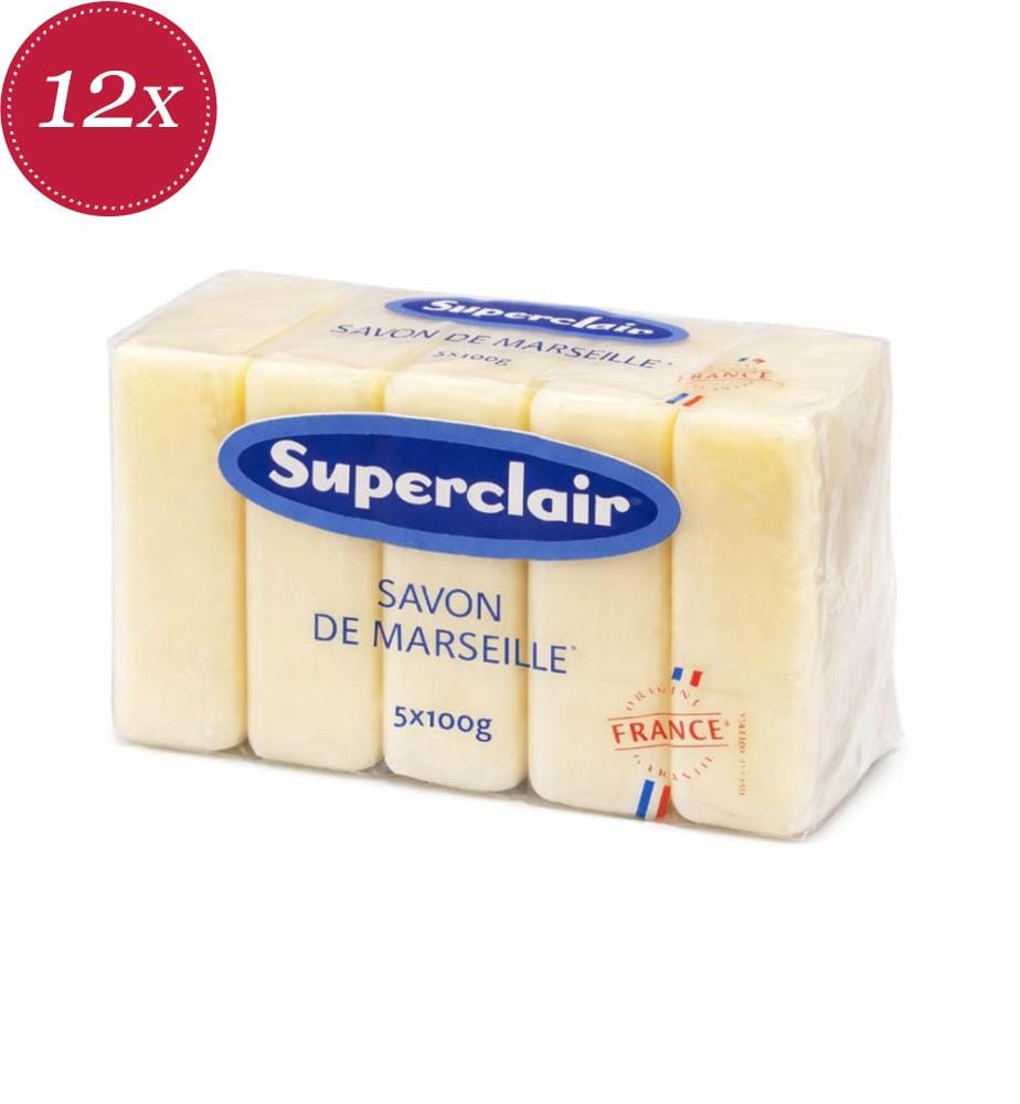 12x Superclair Duschseife, fest, 5 × 100 g, Marseille
