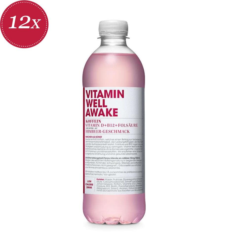Vitamin Well Awake Himbeere - 12 x 50 cl