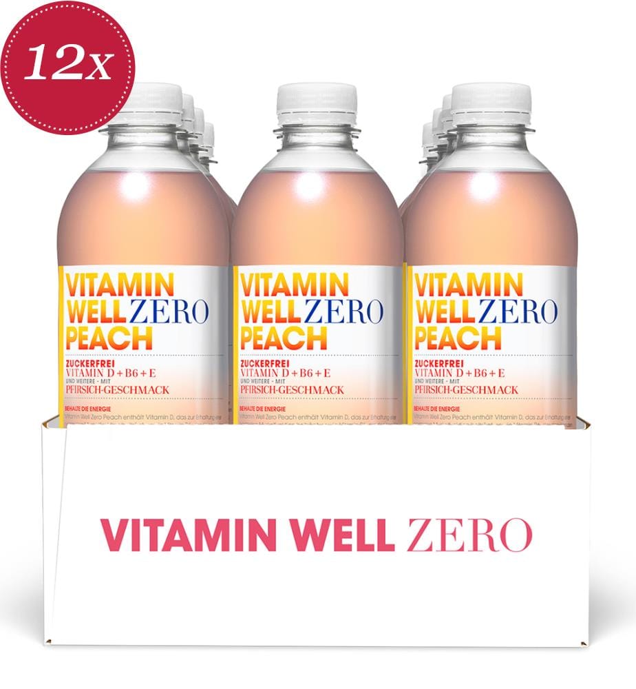Vitamin Well Zero Peach - 12 x 50 cl