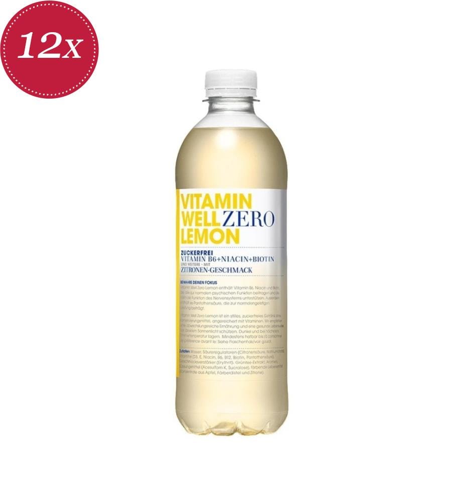 12 x Vitamin Well Zero Lemon - 50 cl