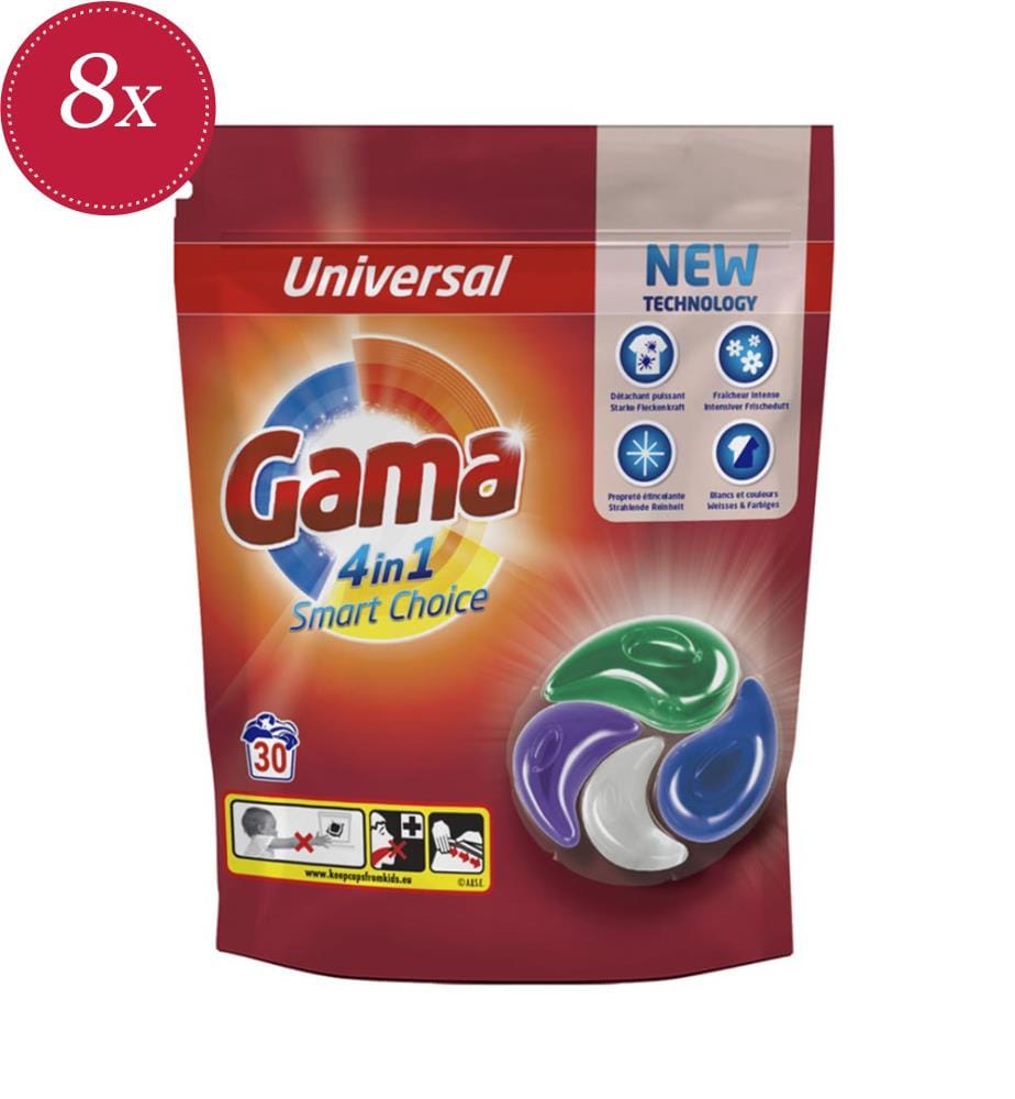 Lot de 8 Lessives Pods 660 g 4 en 1 - 30 Lavages… | DeinDeal