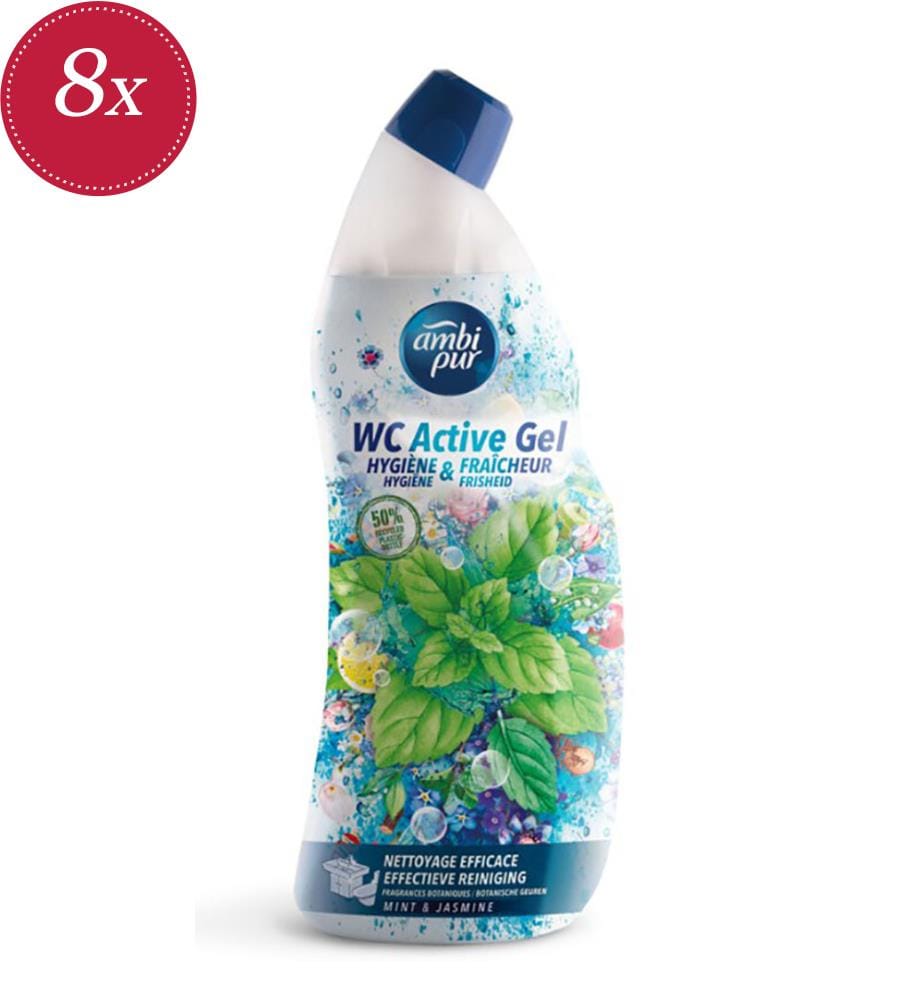 8 x 750 ml WC-Gel Active Mint & Jasmine - 8 x 750 ml
