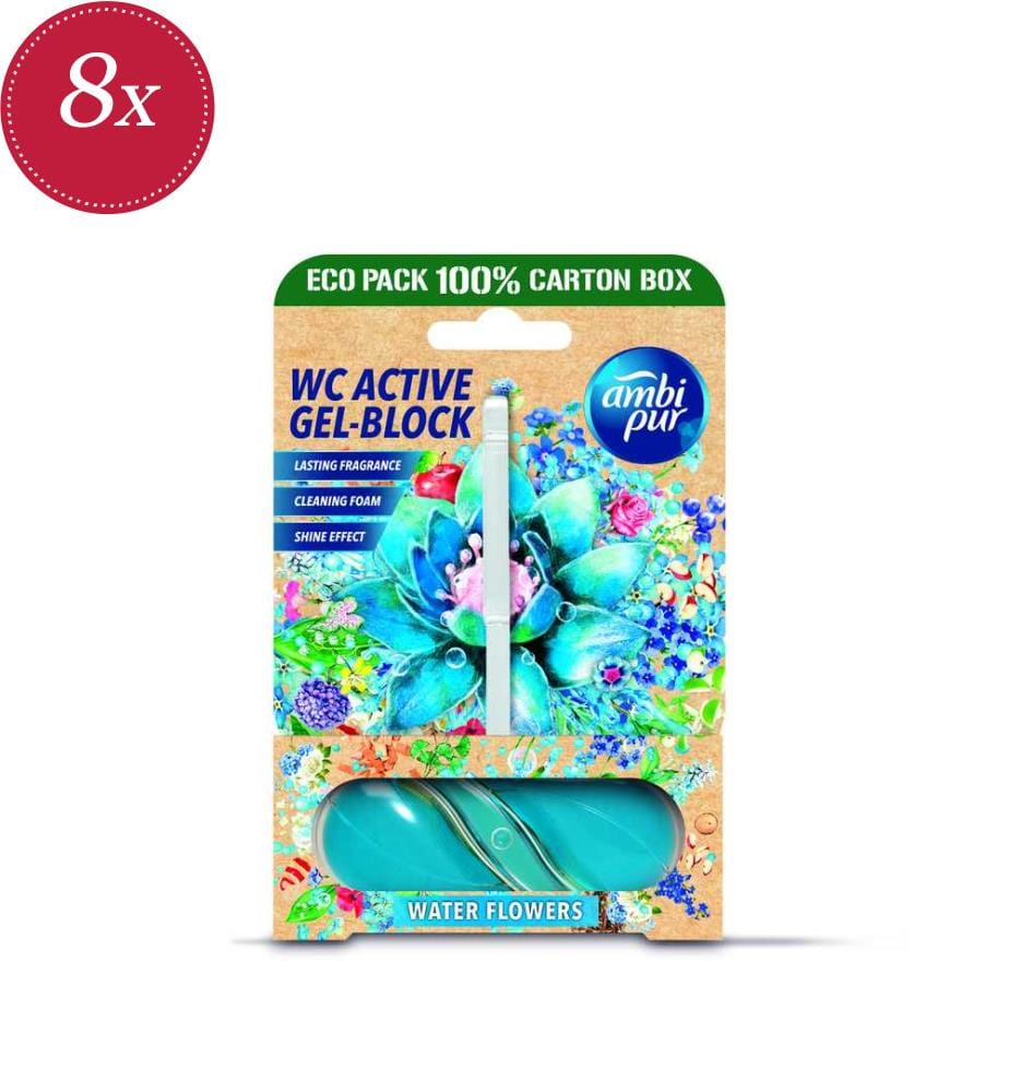 Set aus 8 WC-Blöcken - Gels 45 g Water Flowers