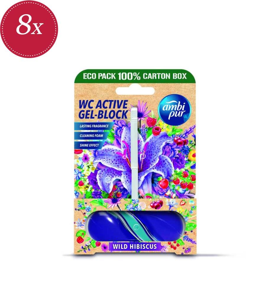 Lot de 8 Blocs WC - Gels 45 g Fleur Hibiscus