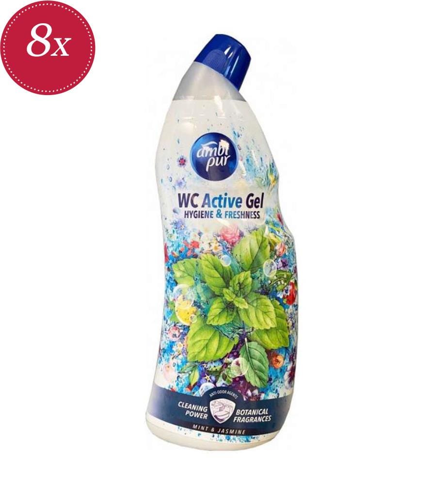 Lot de 8 Gels WC Active - Mint & Jasmine - 750 ml