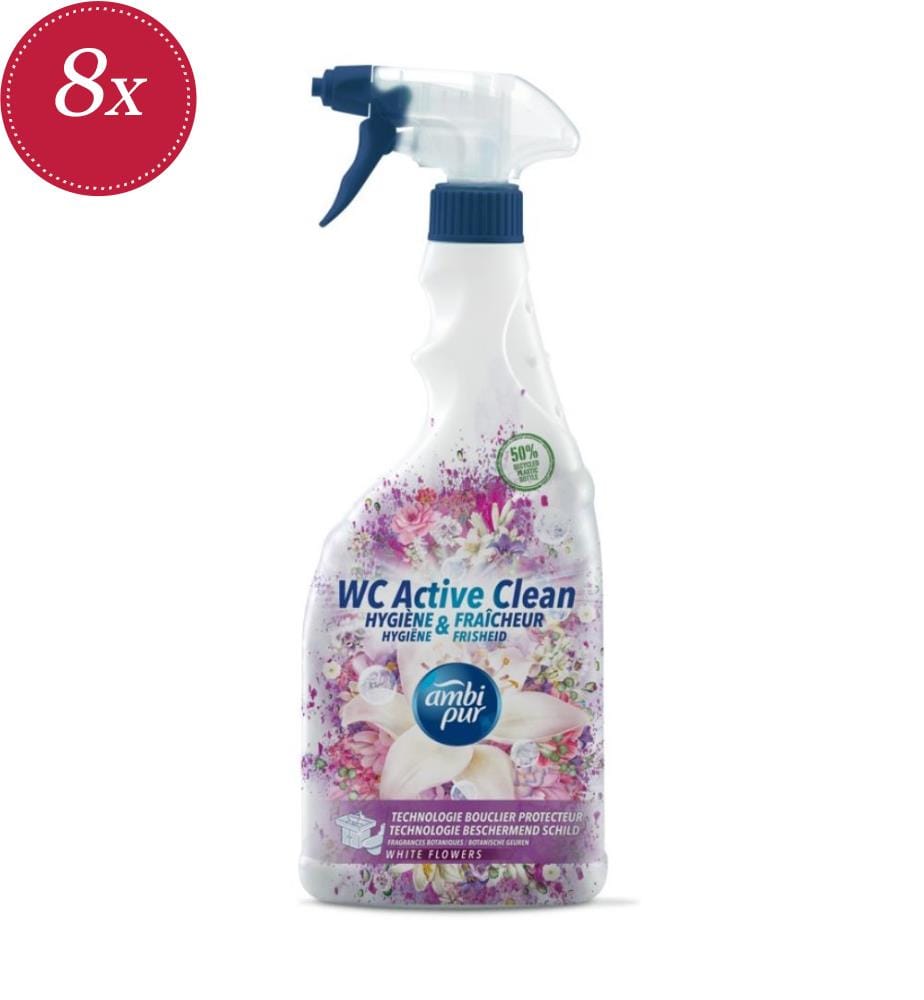 Lot de 8 Nettoyants WC 750 ml Pistolet - White Flowers