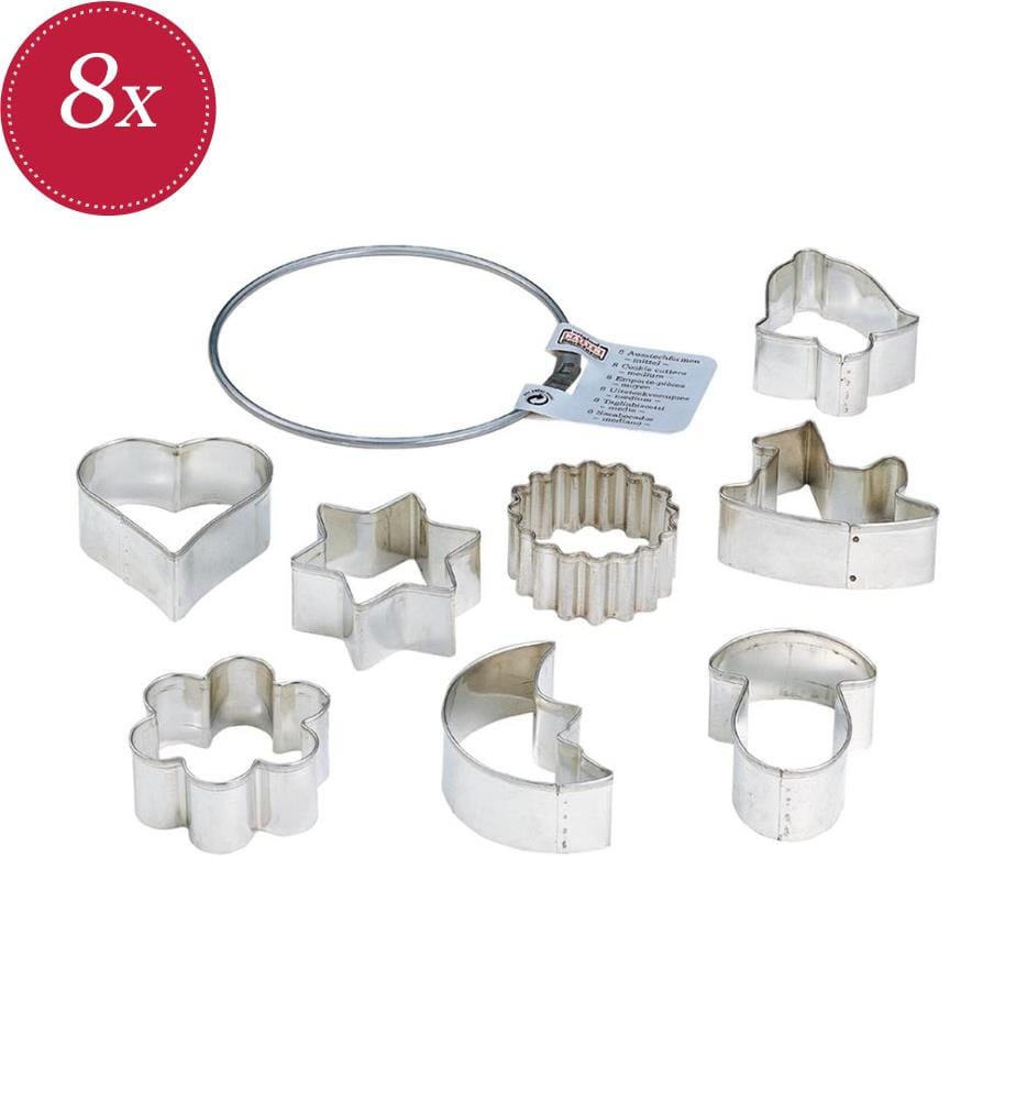 8er-Set Weihnachtsausstecher - Silber