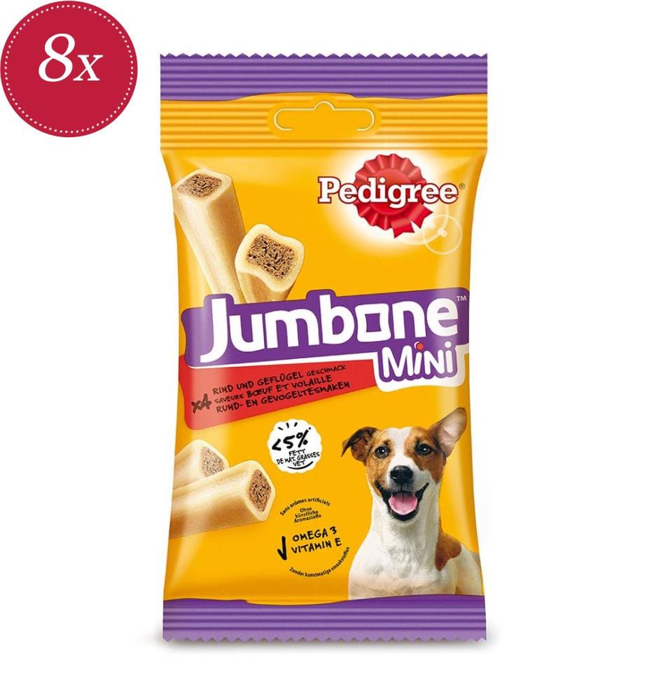 8x Pedigree Jumbone Mini al manzo - 160 g