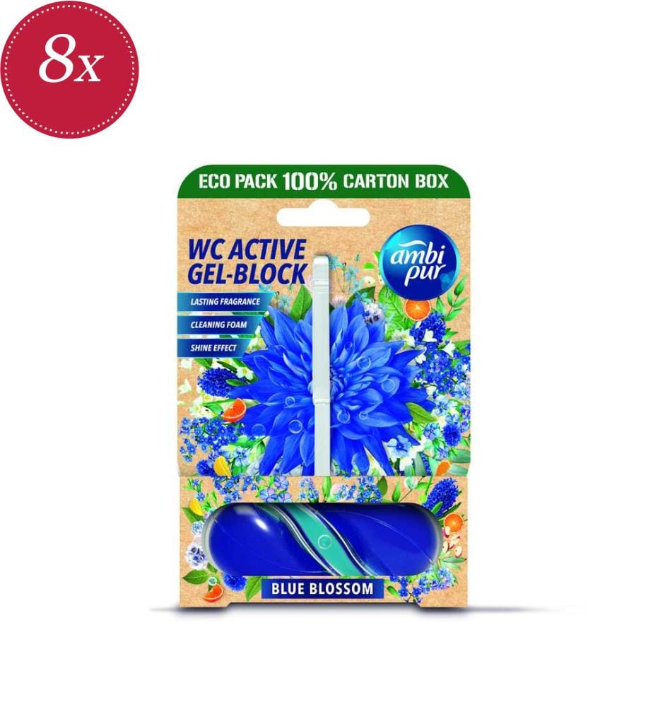 8 x WC-Gel-Blöcke „Blue Blossom“ – 45 g