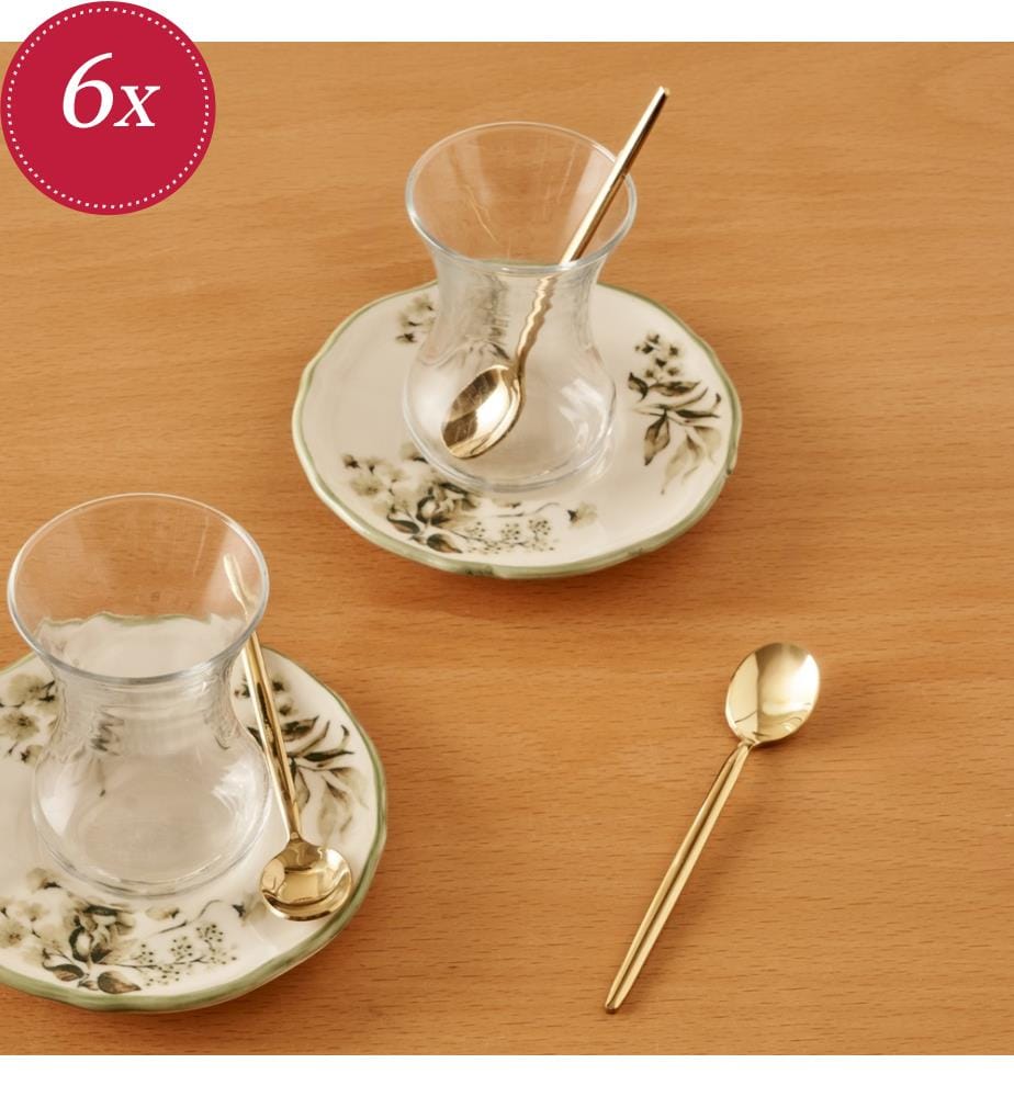 Kaffeelöffelset Siena 6-teilig 12,5 cm - Gold