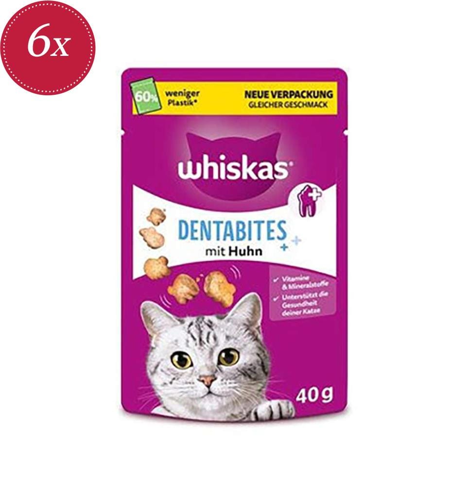 6x - Whiskas® - Zahnärztliche Leckerbissen Huhn - 6x40g