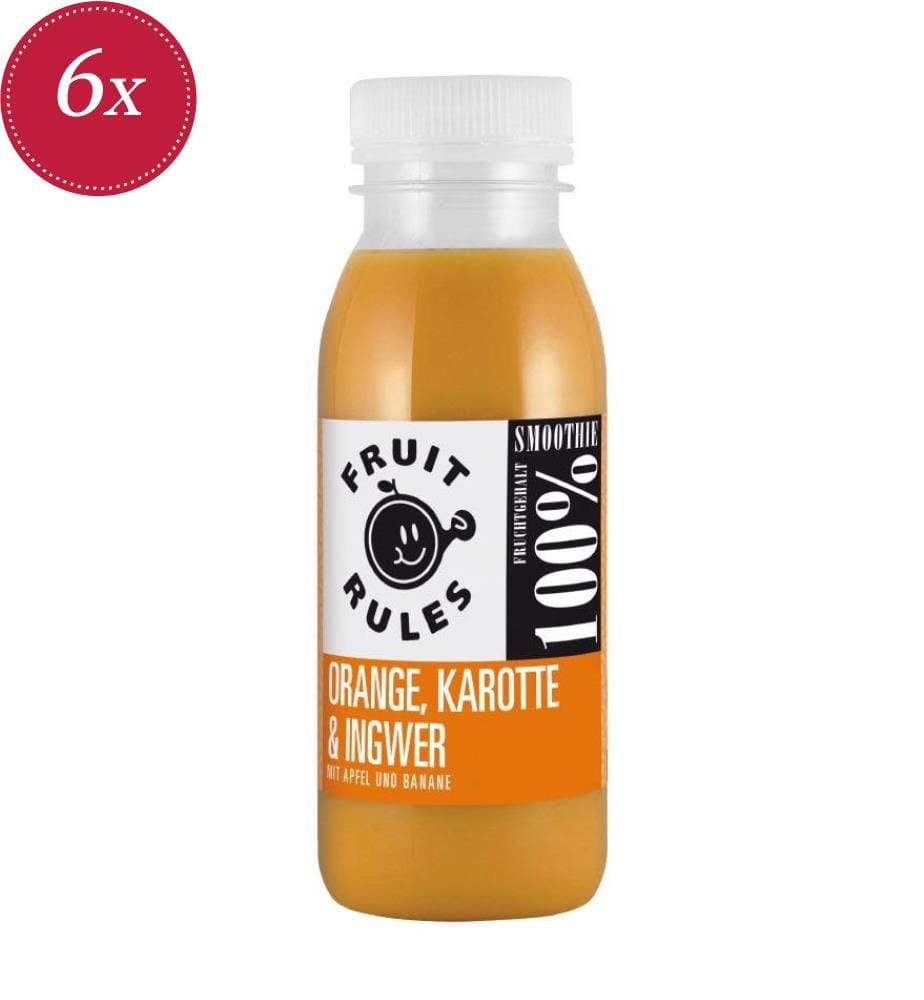 Smoothie Orange Karotte Ingwer Fruit Rules - 6 x 250 ml