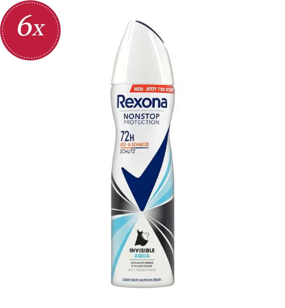6x Spray antitraspirante Invisible Aqua - 150 ml