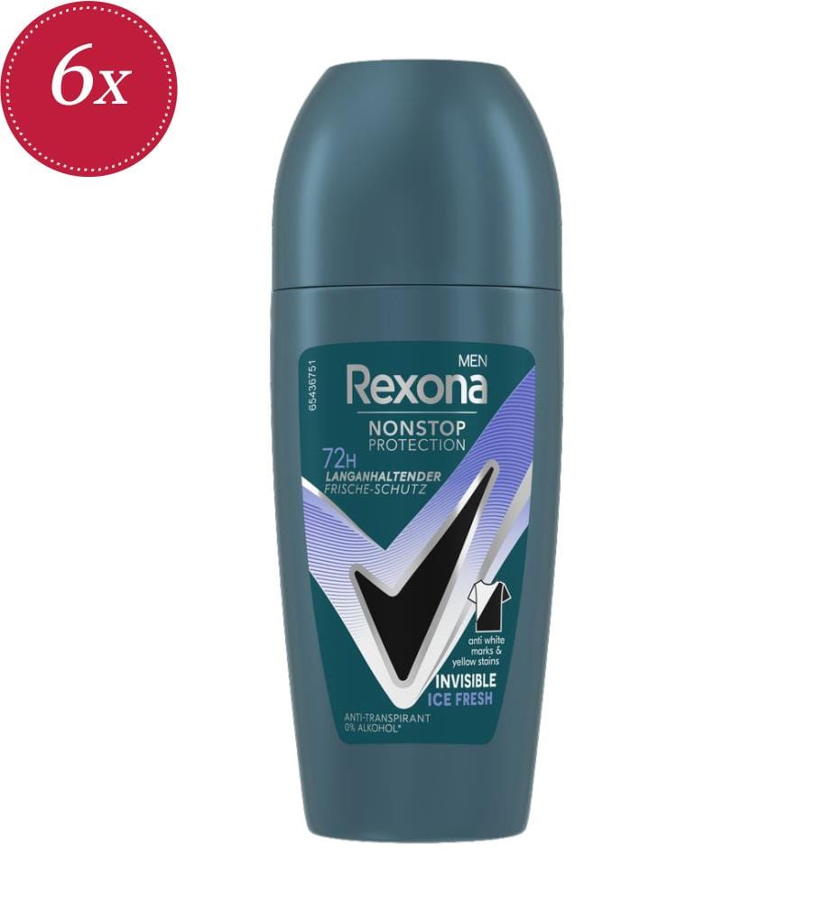 6x Anti-Transpirant Roll-On Invisible - 50 ml