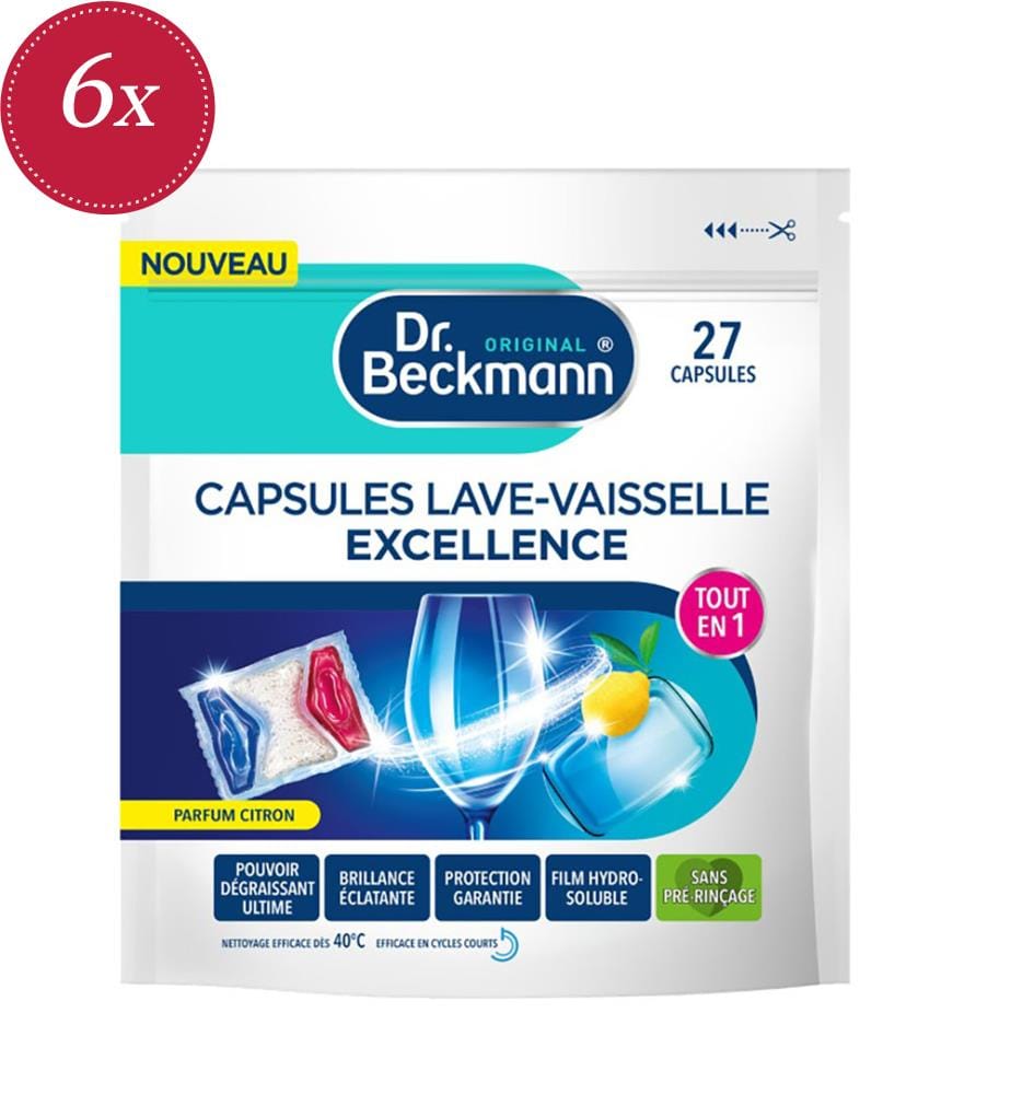 Lot de 6 Tablettes Lave-Vaisselle Excellence 378g - 6x27 Tablettes