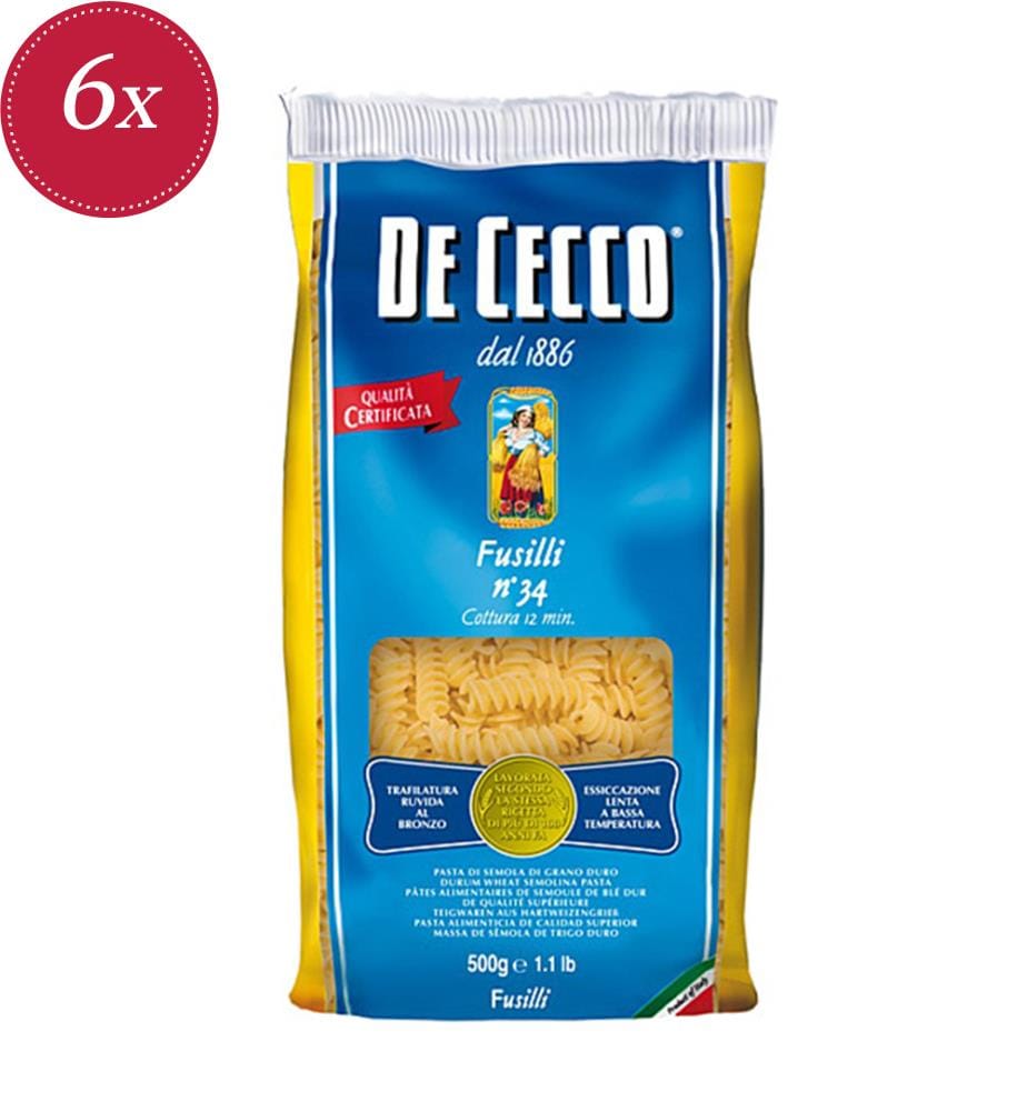 De Cecco Fusilli No. 34 - 6 x 500 g