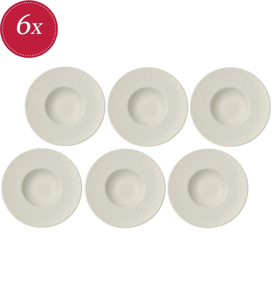 6er-Set Suppen- und Pastateller 29 cm - Weiss
