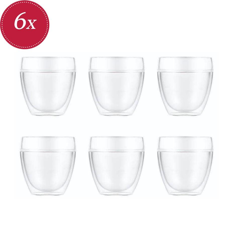 Set di 6 bicchieri isolati da 250 ml - Trasparente