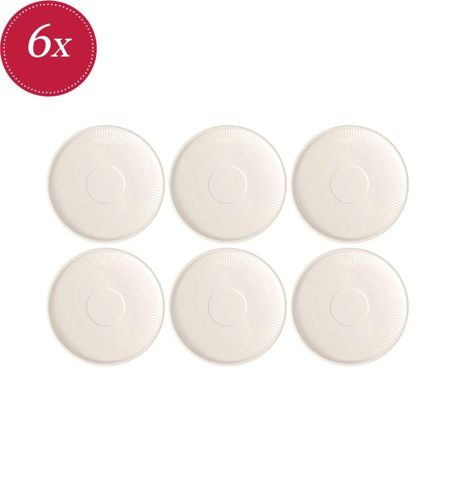 Lot de 6 Soucoupes à Café - Blanc