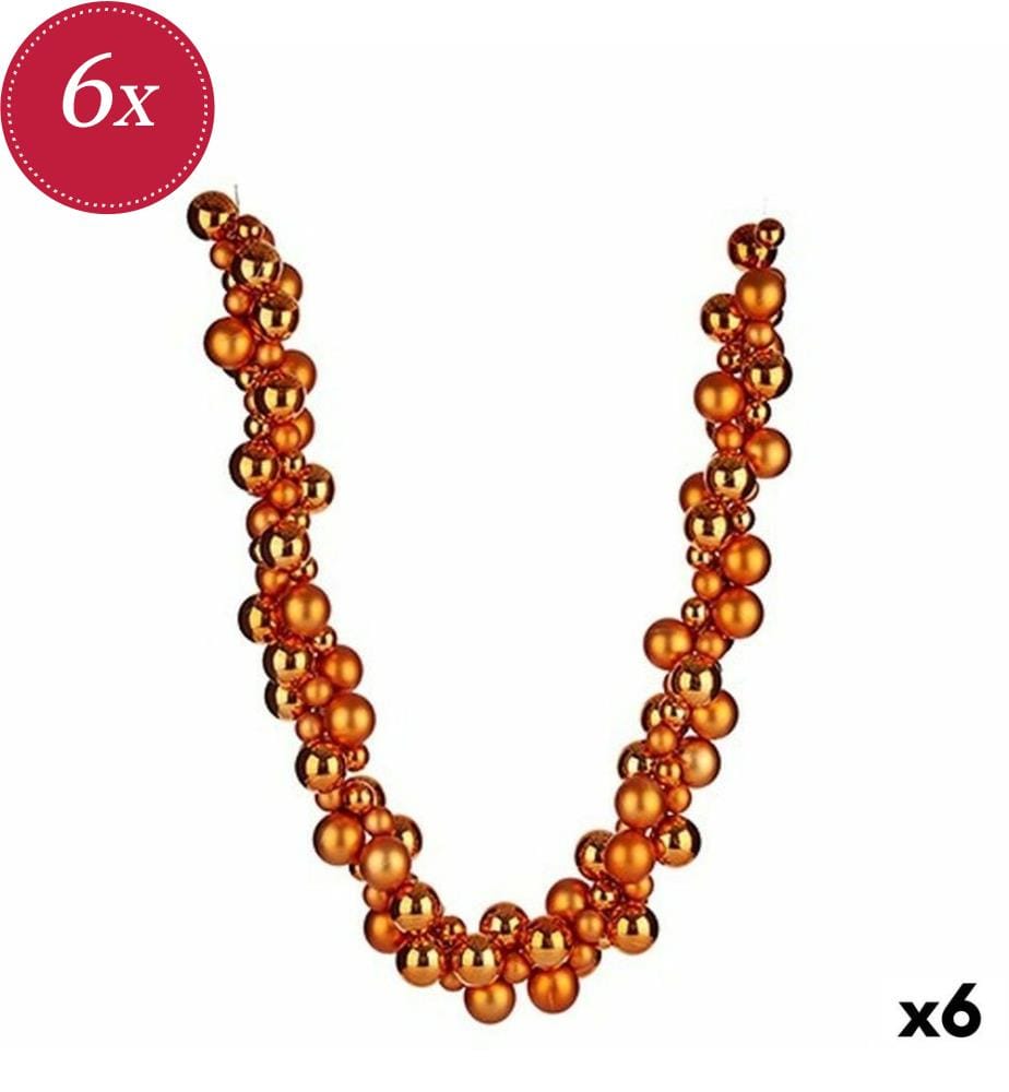 Lot de 6 Guirlandes Boules de Noël - Orange