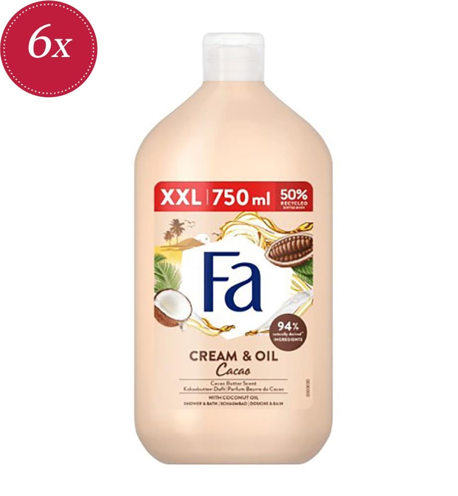 6er-Set Duschgel Cream & Oil Cacao - 750 ml