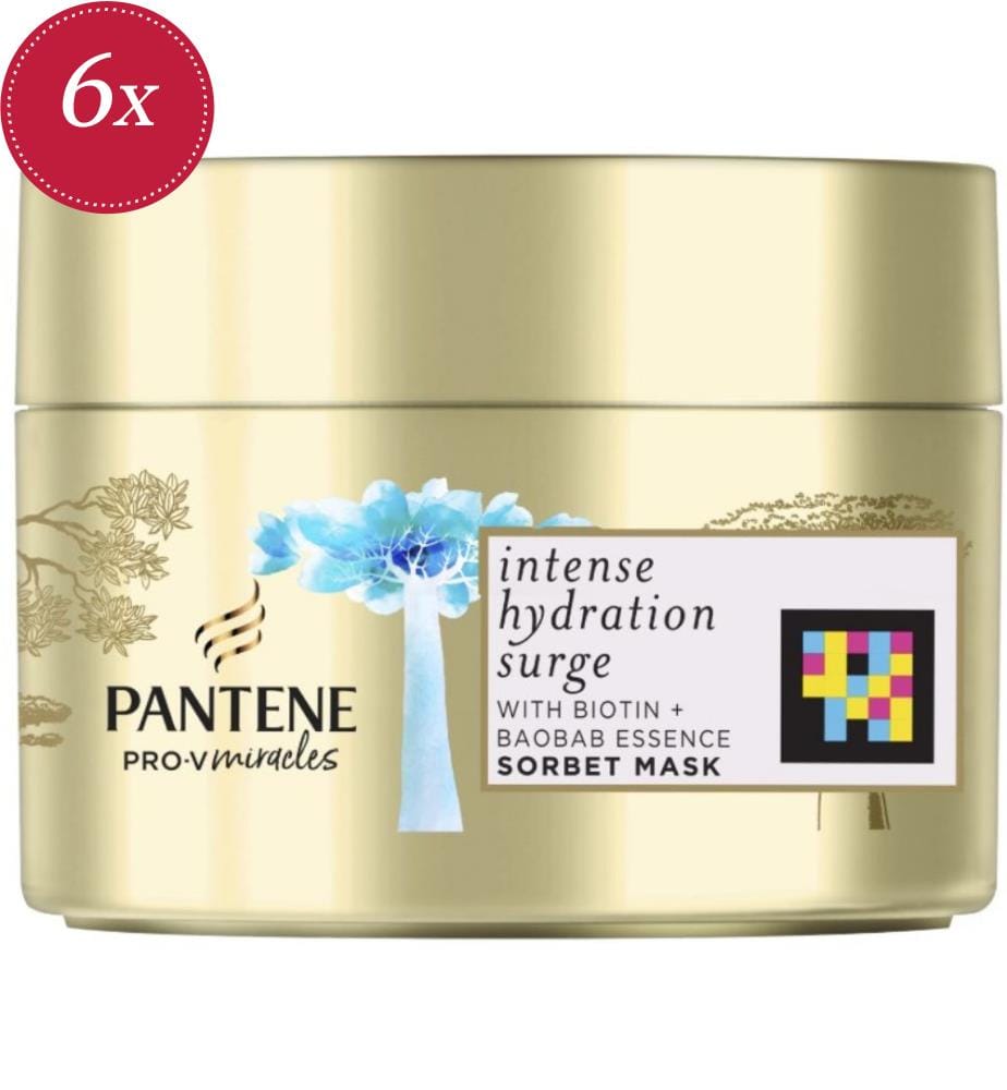 Confezione da 6 Pro-V Maschera per capelli 160ml Hydra Miracle Biotin e Baobab - 160 ml