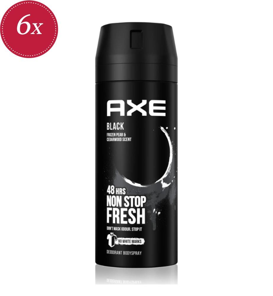6x Déodorant Spray Black - 150 ml