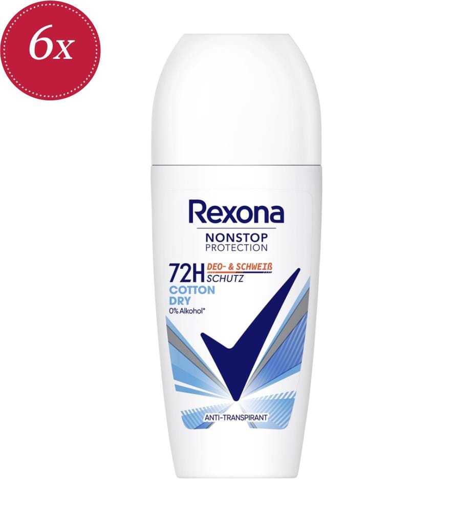 6x Roll-On antitraspirante Cotton Dry - 50 ml