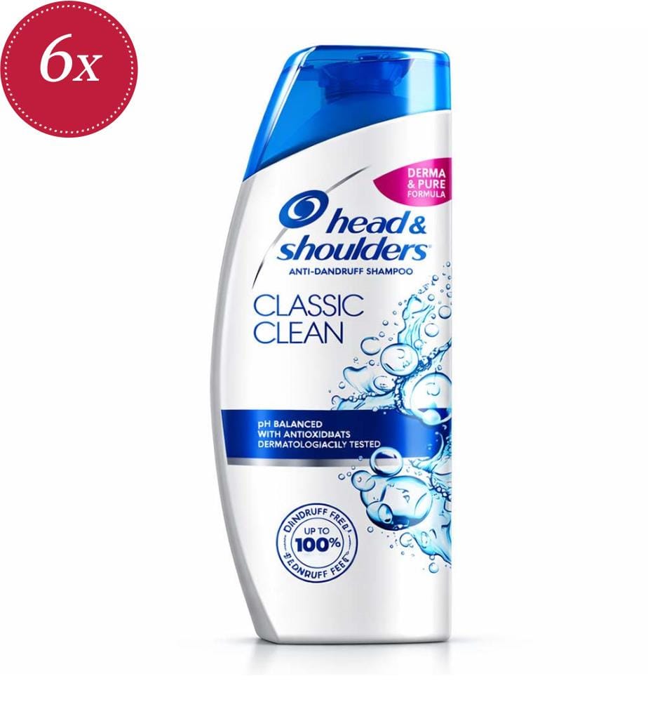 Pack of 6 Head & Shoulders Classic Clean Anti-Dandruff Shampoos - 200 ml
